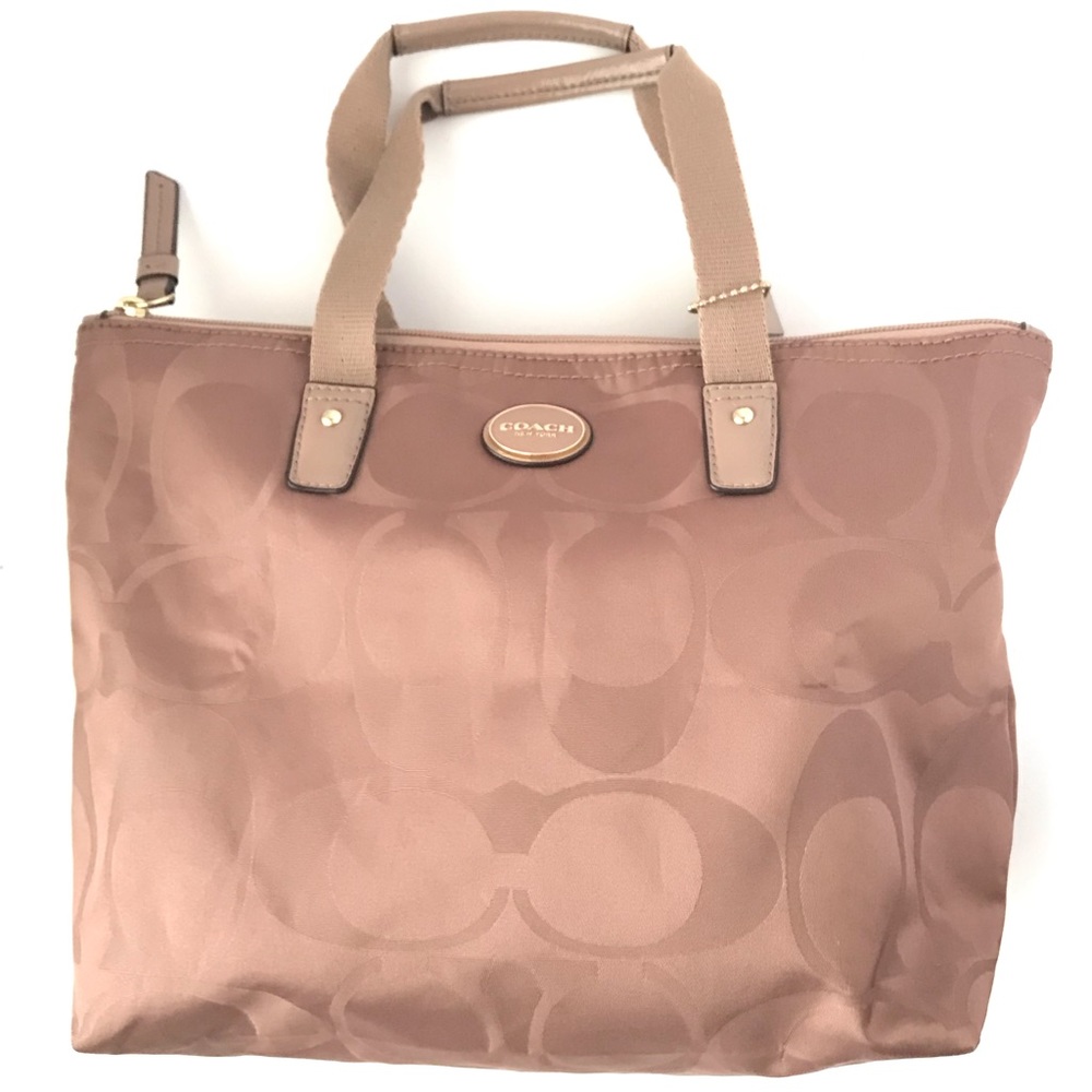 Coach Cosmetic Makeup Handbag Purse Tan Brown